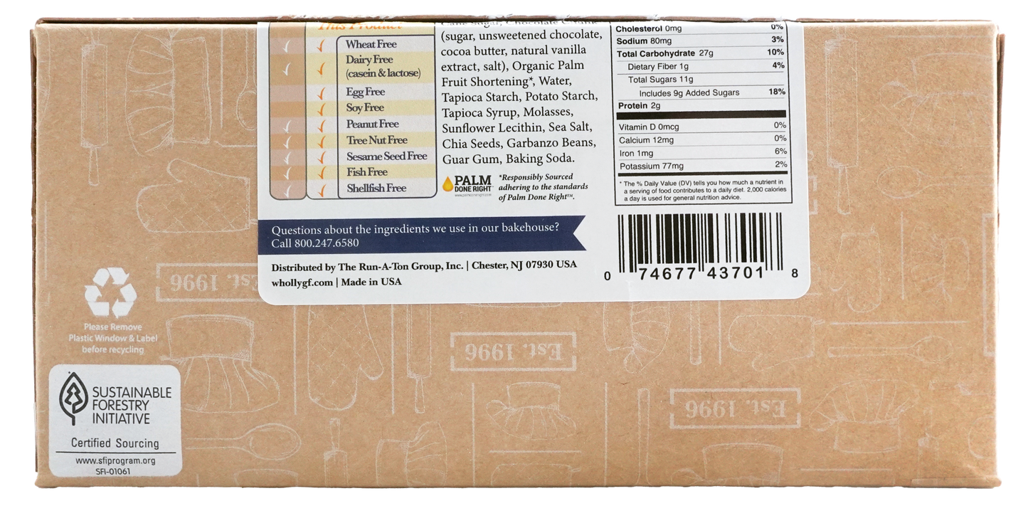 Gluten Free and Vegan Chocolate Chunk Cookie (12-4 Packs)