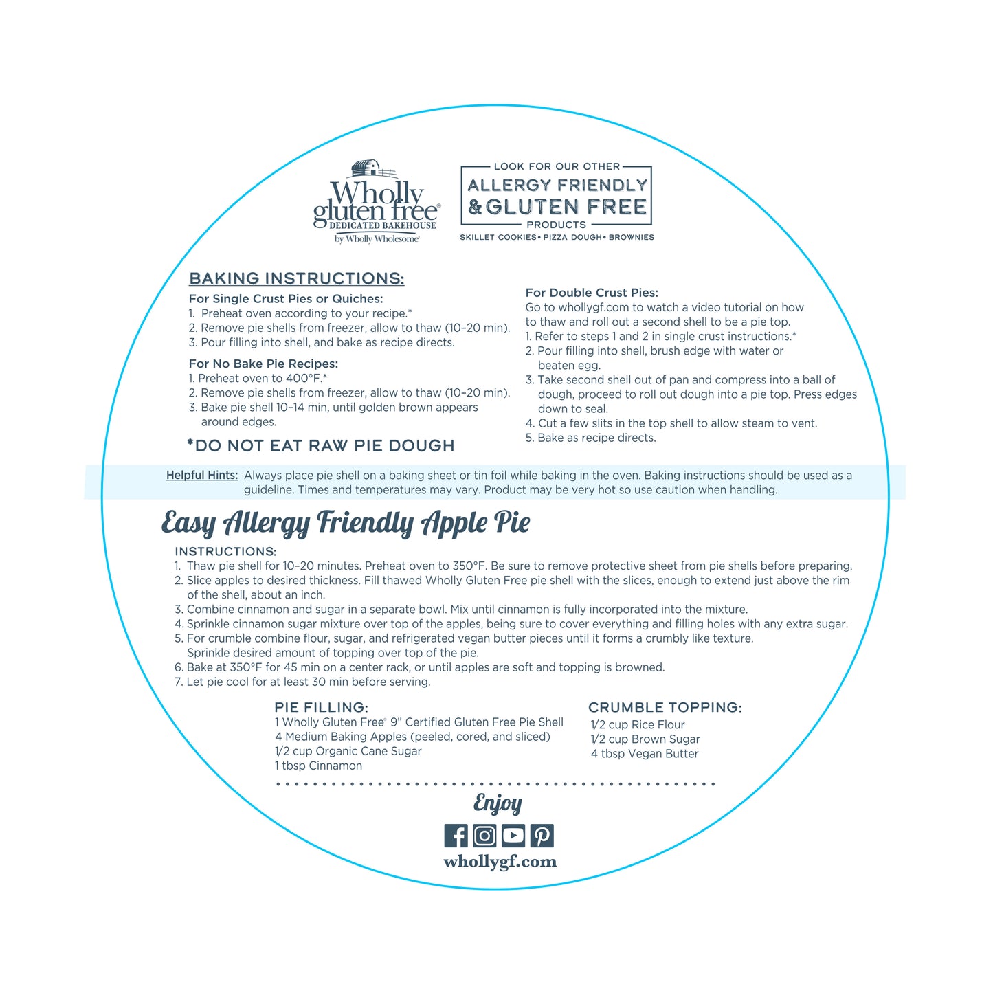 Gluten Free 9" Pie Shells (6–2 Packs)