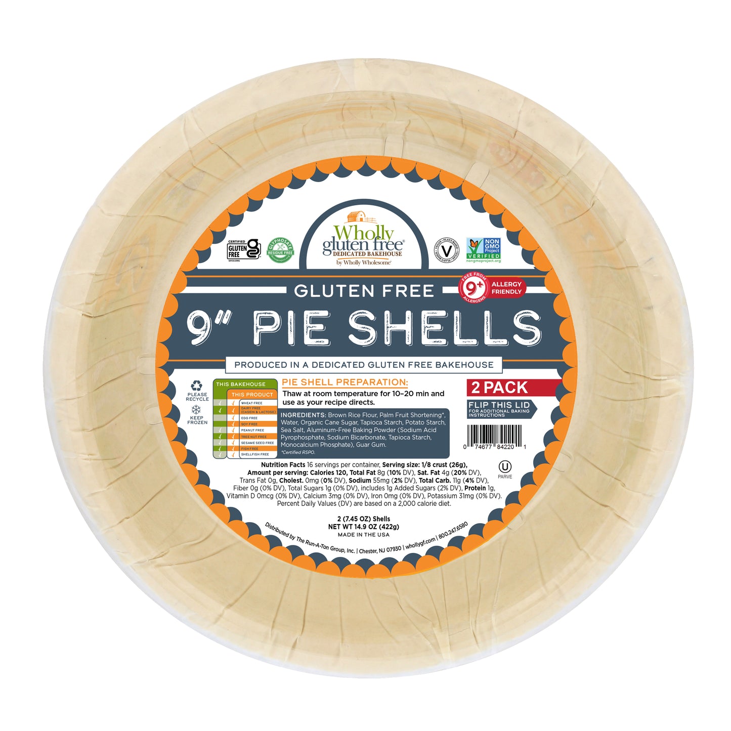 Gluten Free 9" Pie Shells (6–2 Packs)