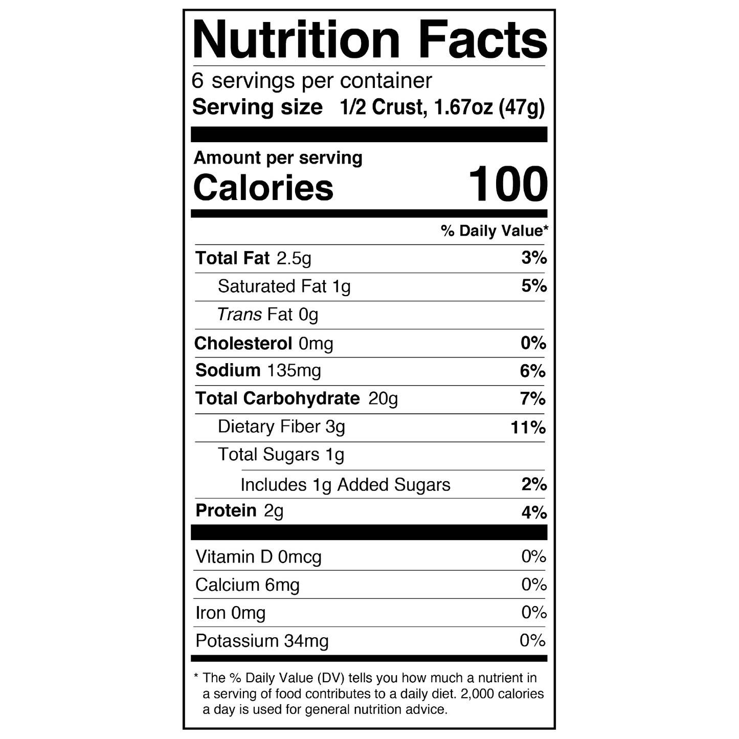 Gluten Free Pizza Crusts (6–3 Packs)
