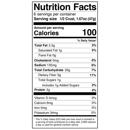 Gluten Free Pizza Crusts (6–3 Packs)